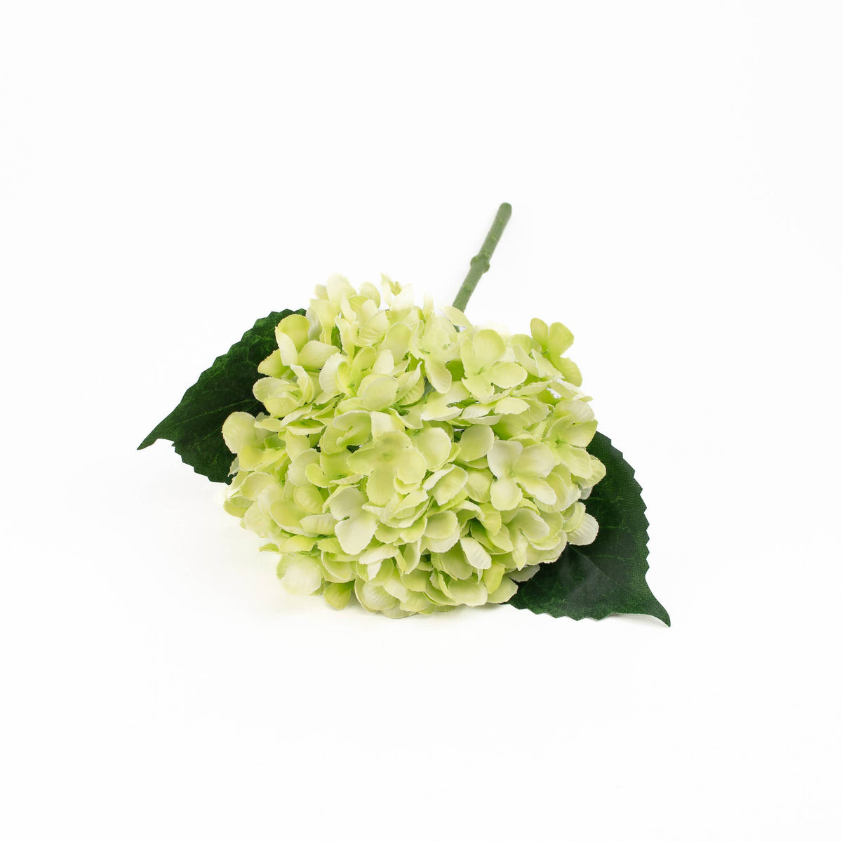 Limelight Green artificial hydrangea bloom with soft green layered petals