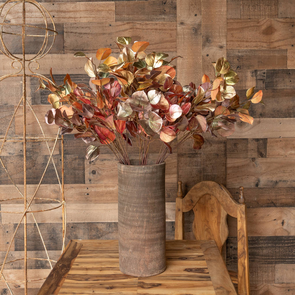 30-inch Ombre Leaf Spray with brown, bronze and gold foliage in seasonal decor