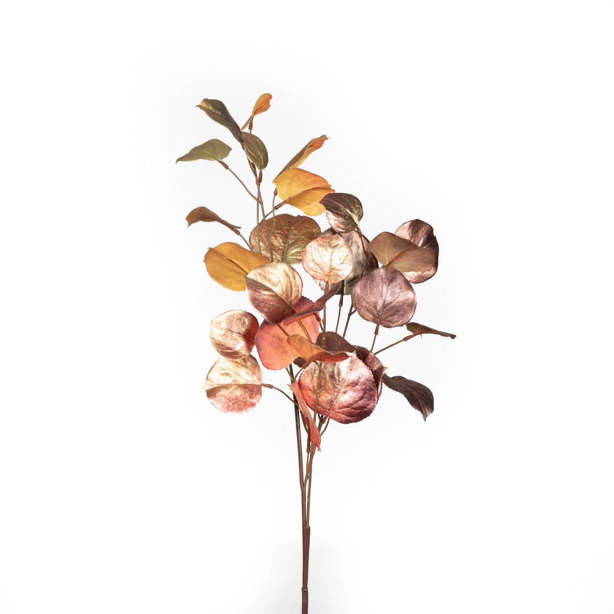 30-inch brown and gold Ombre Leaf Spray with metallic layered faux foliage