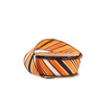 1.5 inch Orange wired ribbon with diagonal black and white candy stripes and black wired edges by 10 yards