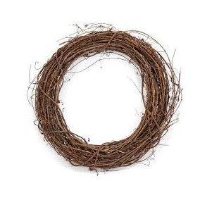 18 inch round natural brown grapevine wreath base for floral and seasonal wreath designs