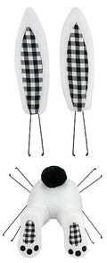 BUNNY WREATH DECOR KIT - 3 PIECE - 25" - BLACK / WHITE