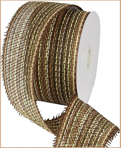 4" Woven Paper Mesh - Multi Brown - 20 YDS