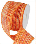 4 inch multi orange woven paper mesh roll with textured open weave for fall wreaths bows and seasonal decorating
