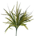 Nine stem green plastic bead grass mix with layered artificial foliage and wispy botanical accents