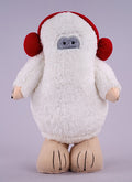 Faux Fur Yeti with Red Earmuffs – 11.5" - Red / White