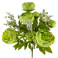 Vintage Green X13 peony floral bush with full blooms, botanical accents and green foliage
