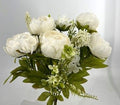 Cream X13 peony floral bush with full blooms, botanical accents and green foliage