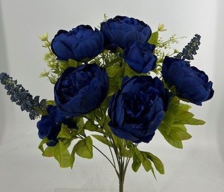 Royal Navy X13 peony floral bush with full blooms, botanical accents and green foliage