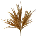 Large gold artificial bead grass greenery bush with 49 branching leaves
