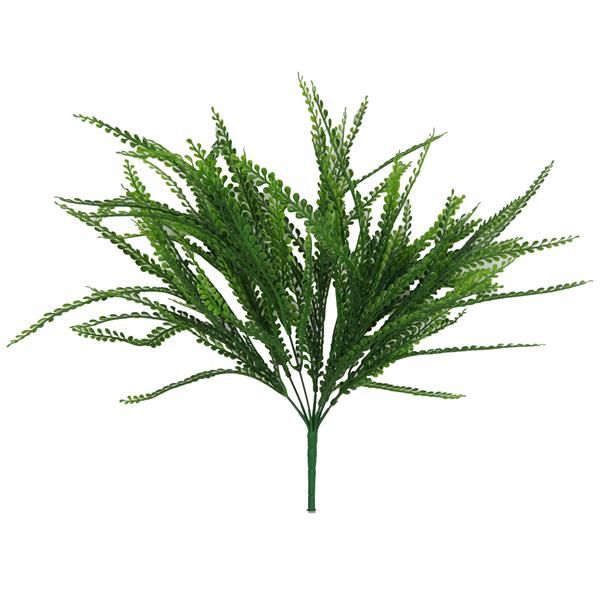Large artificial bead grass greenery bush with 49 fine branching leaves