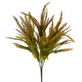 Large Orange and green artificial bead grass greenery bush with 49 branching leaves